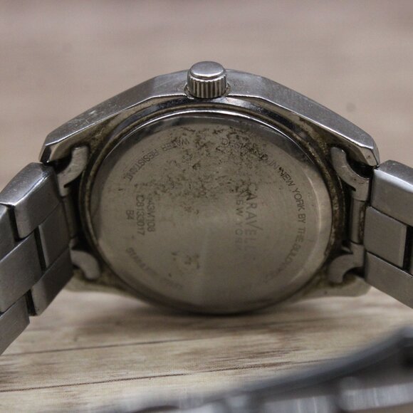 Caravelle Watch Womens Silver Tone Stainless Steel Classic Rhinestones Dial - Picture 8 of 9